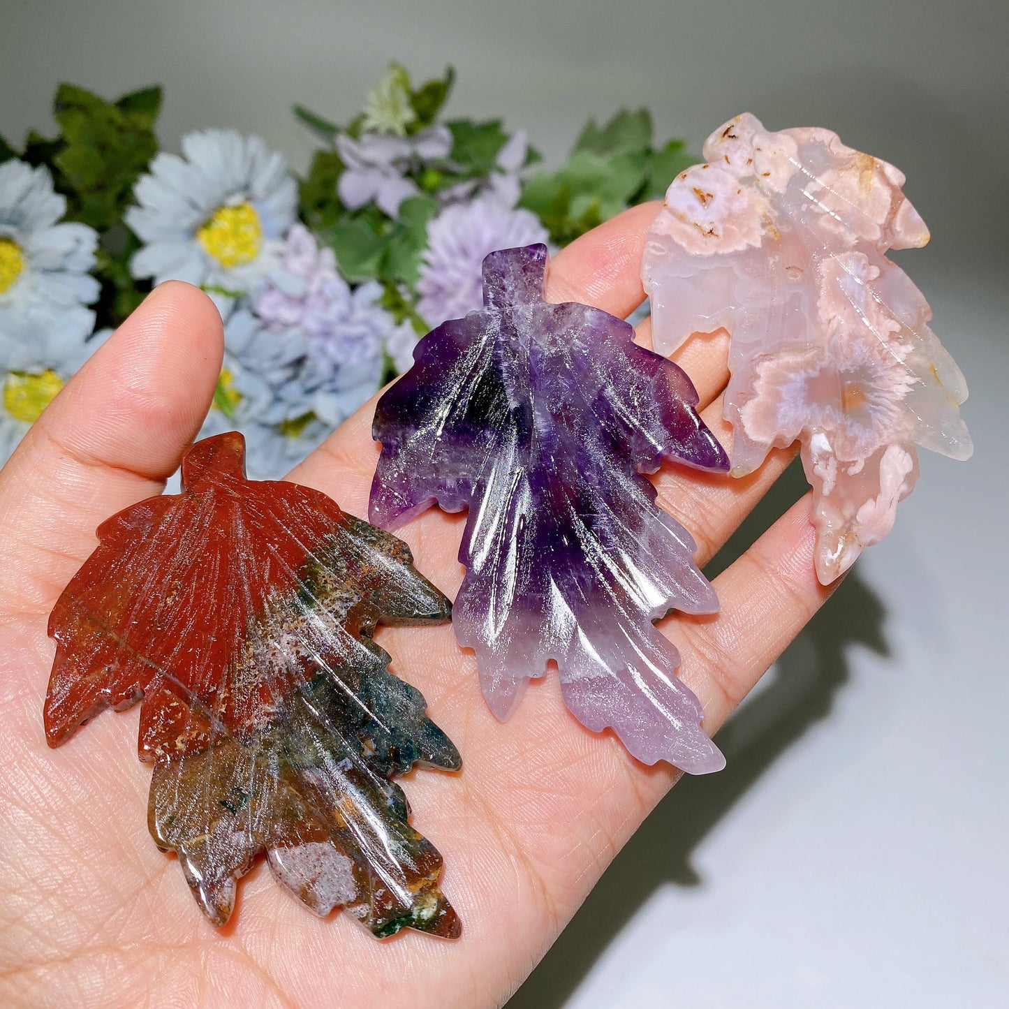 3.0" Crystal leaf Carving Crystal Healing Bulk Wholesale