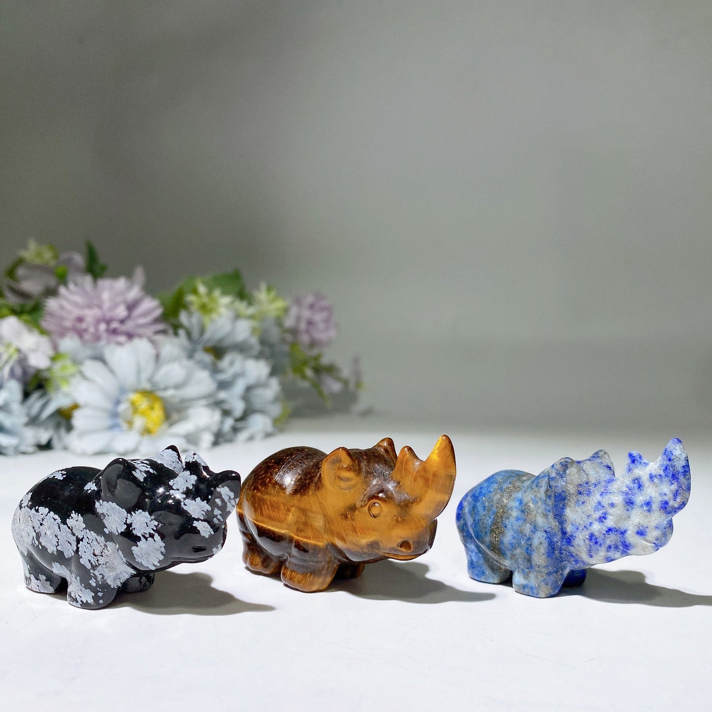 2.0" Crystal Rhinoceros Carving Crystal Healing Bulk Wholesale