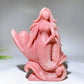 Unique Hand Carved Natural Pink Opal Mermaid Dolphin Coral Wave Free Form Wholesale