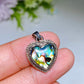 Cooper Silver Plated Abalone Shell Heart Pendant Crystal Healing Bulk Wholesale