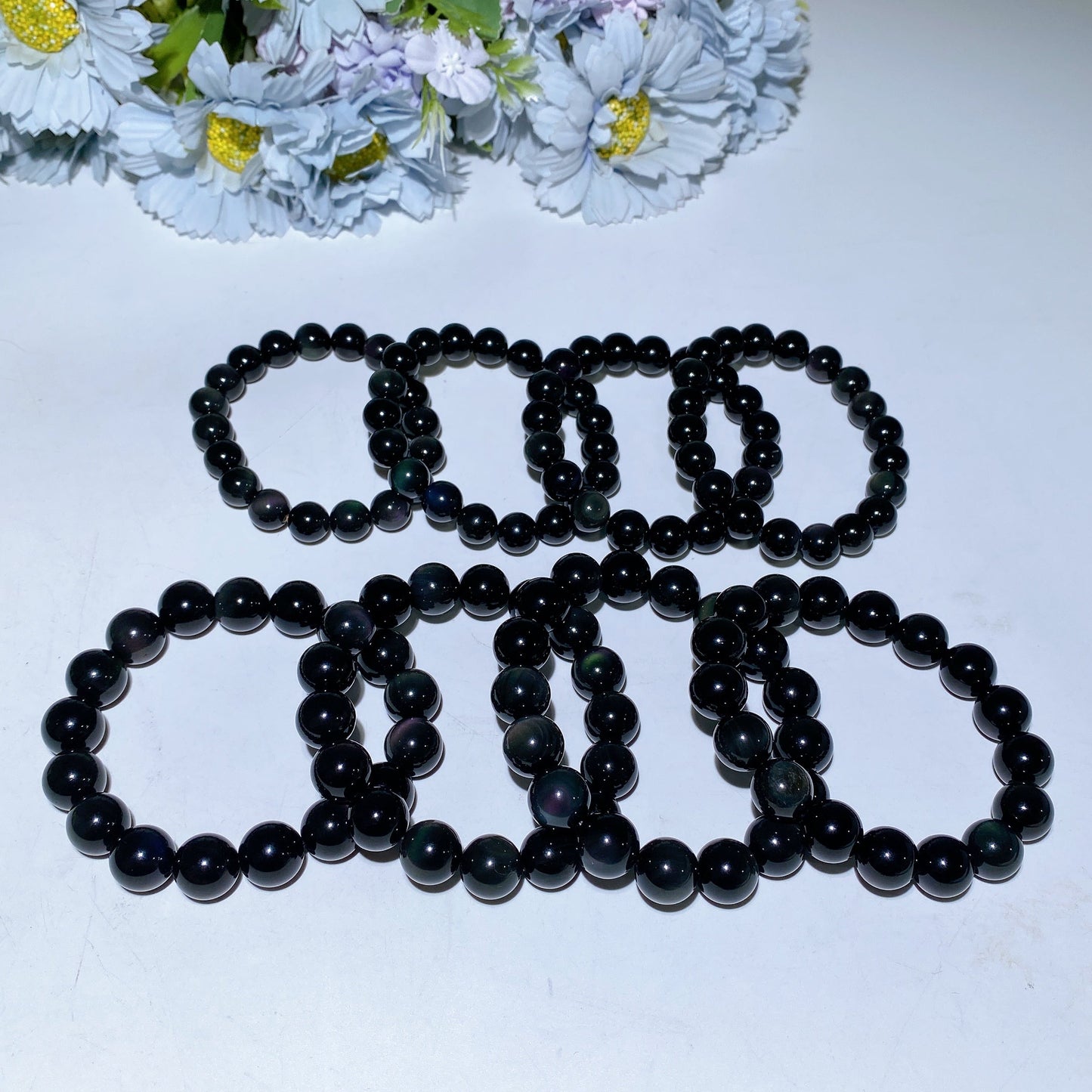 10mm 12mm Rainbow Obsidian Bracelet Crystal Healing Bulk Wholesale