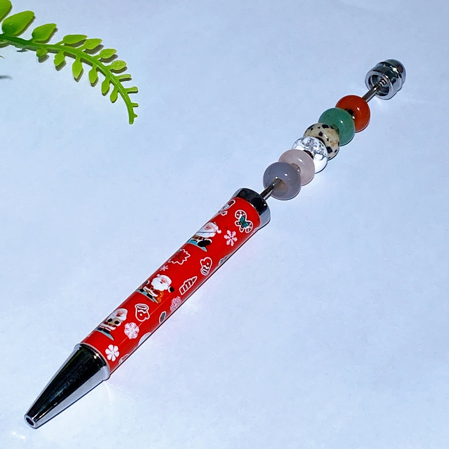 Twist Ballpoint Pen with Natural Crystal Beads for Halloween Christmas Wholesale