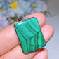 Cooper Silver Plated Malachite Rectangle Pendant Crystal Healing Bulk Wholesale