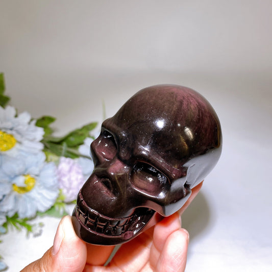 2.3"-3.0" Rainbow Obsidian Skull Carving Crystal Healing Bulk Wholesale