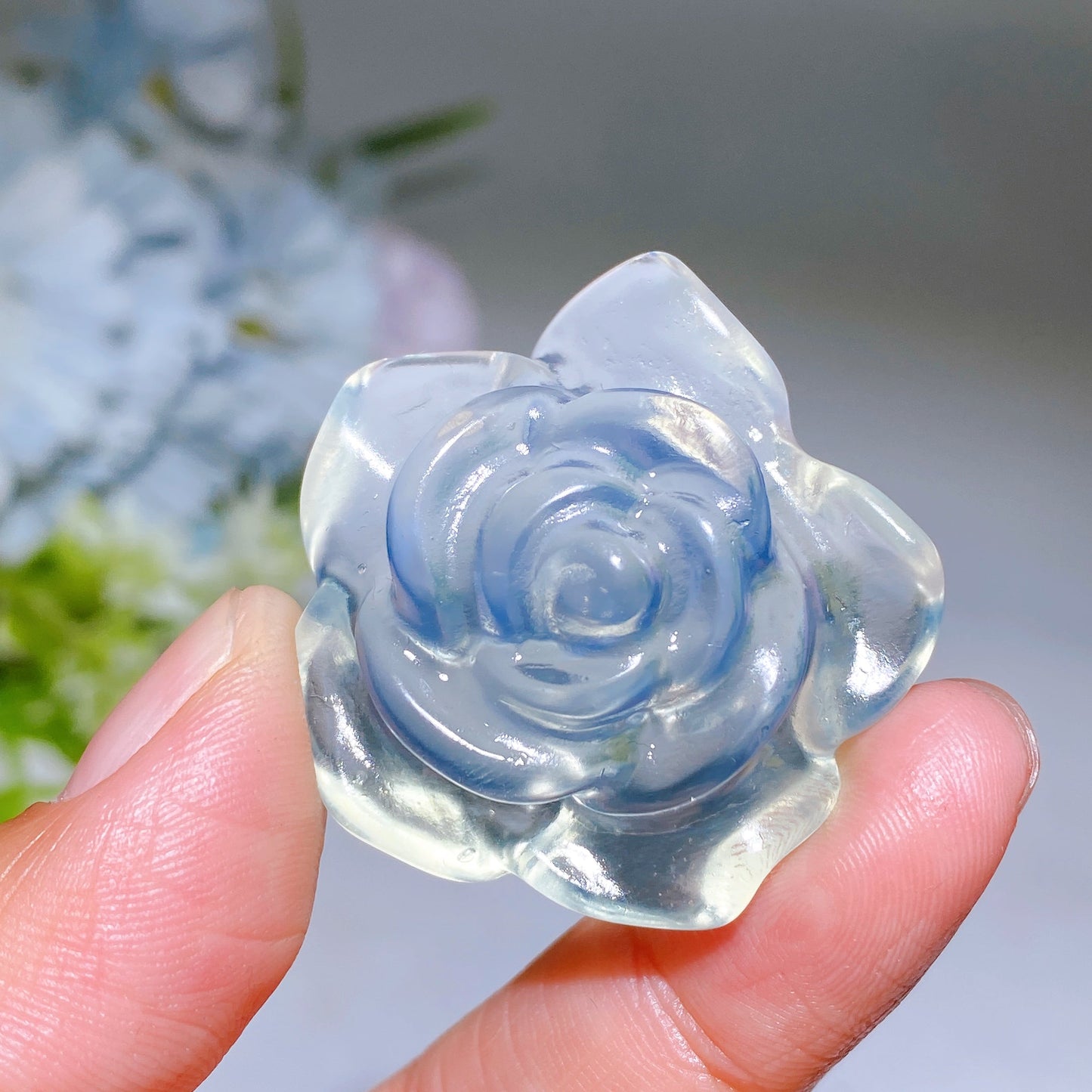 1.5" Opalite Flower Carving Crystal Healing Bulk Wholesale