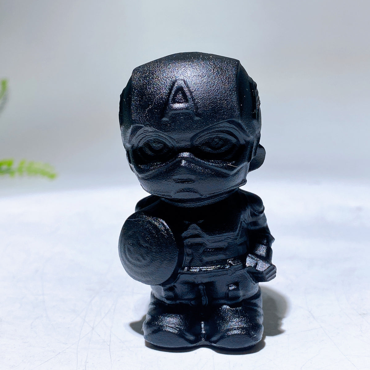 Black Obsidian American Captain Crystal Carvings Cartoon Bulk Best Crystal Wholesalers