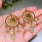 Golden Color Suns Face Crystal Earrings Crystal Healing Bulk Wholesale