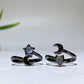 Madagascar Moonstone Moon & Star Ring Crystal Healing Bulk Wholesale