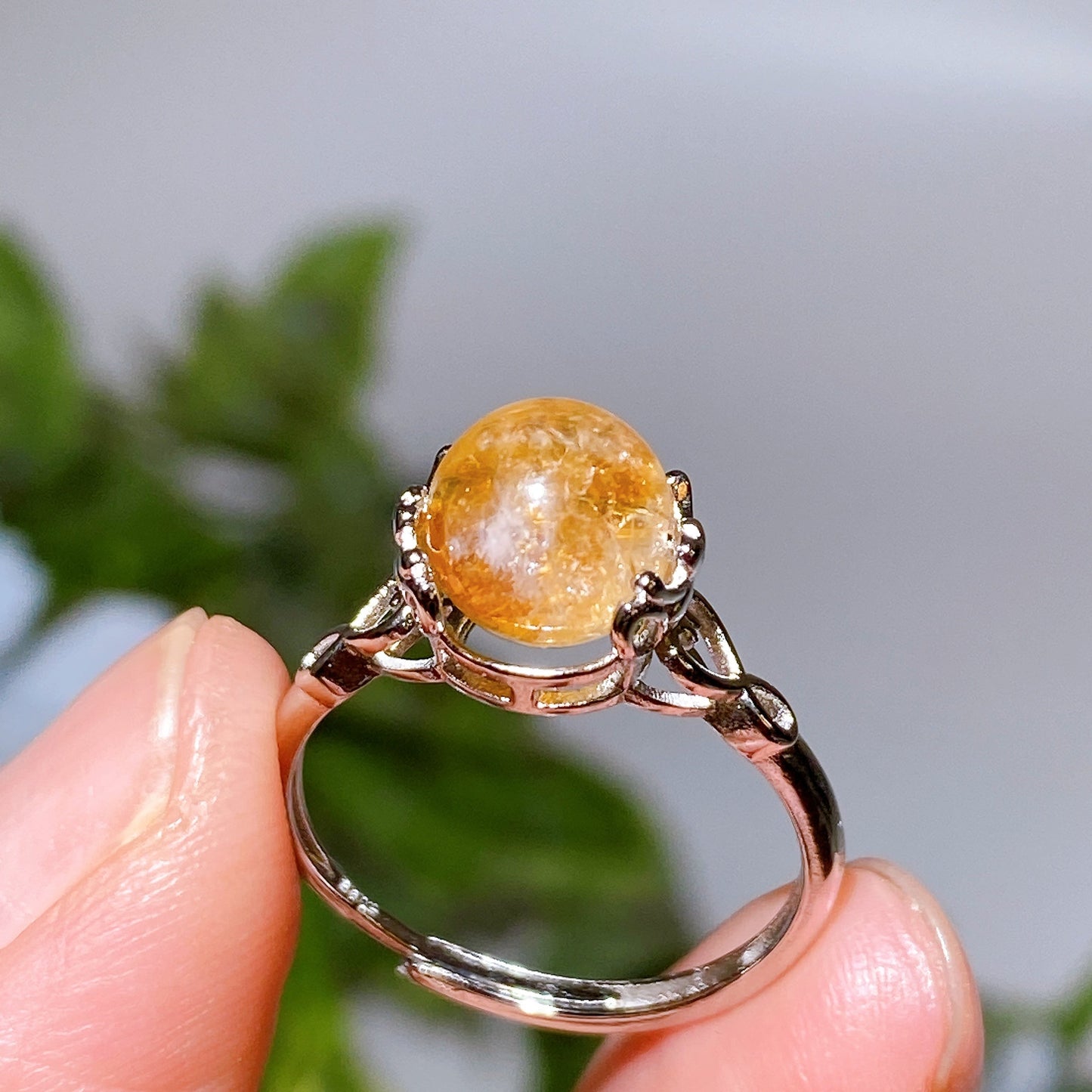 Cooper Silver Plated Crystal Ring Crystal Healing Bulk Wholesale