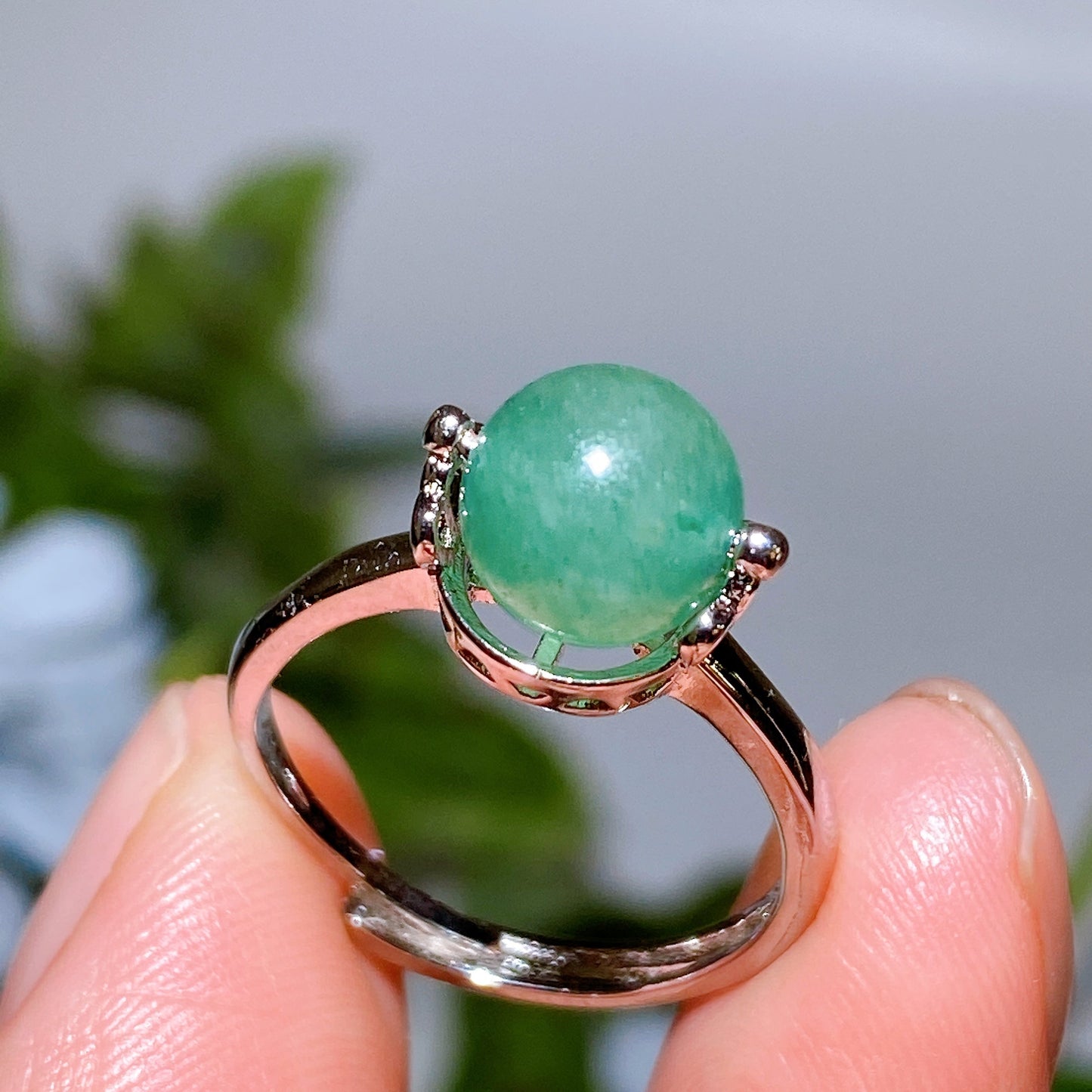 Cooper Silver Plated Crystal Ring Crystal Healing Bulk Wholesale