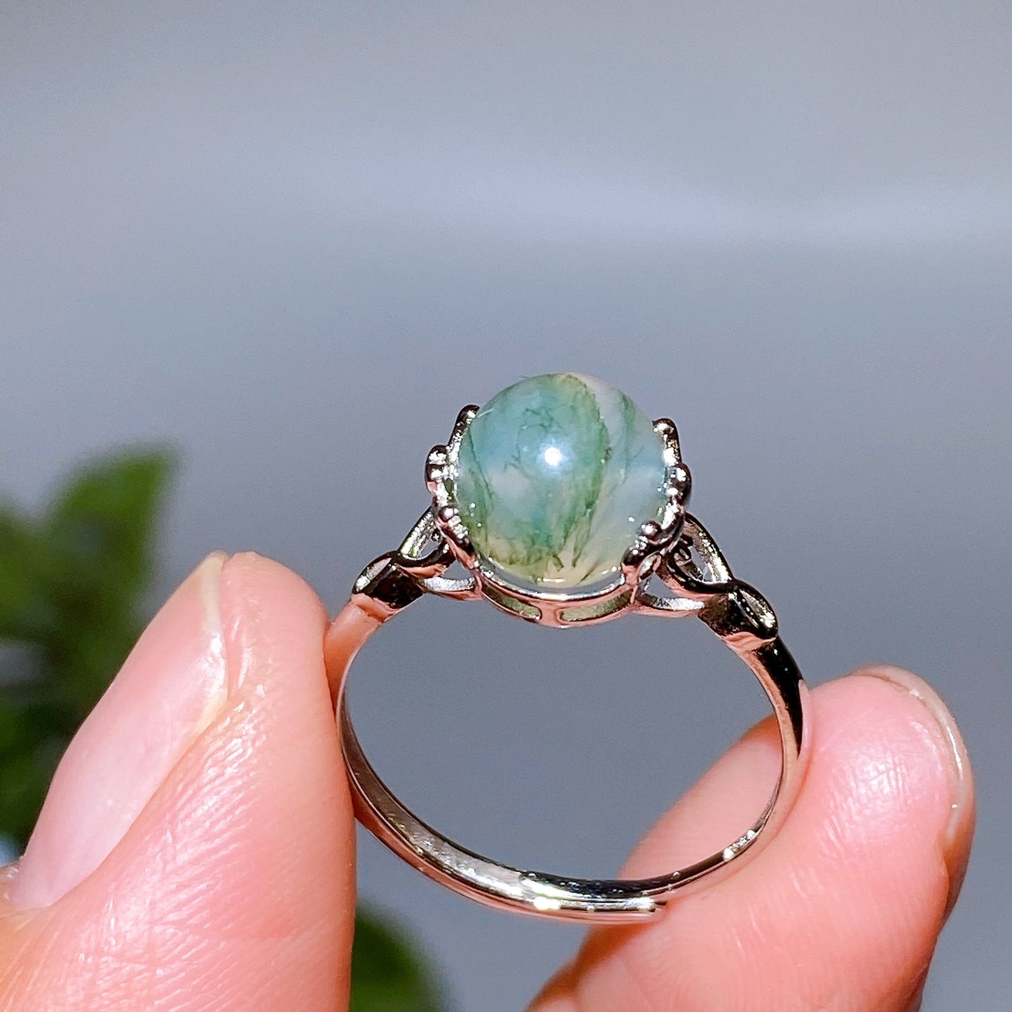 Cooper Silver Plated Crystal Ring Crystal Healing Bulk Wholesale