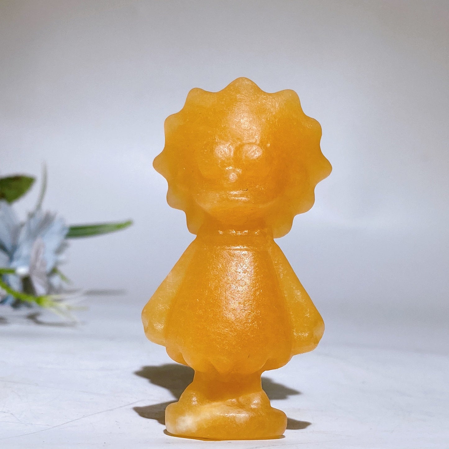 3.0"-4.0" Orange Calcite Simpson Family Character Carving Crystal Healing Bulk Wholesale