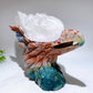 30cm Large Unique Ocean Jasper Growing with Quartz Eagle Head Carving Crystal Healing Bulk Wholesale