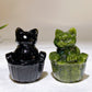 2.3" Crystal Cat in Basket Carving Crystal Healing Bulk Wholesale