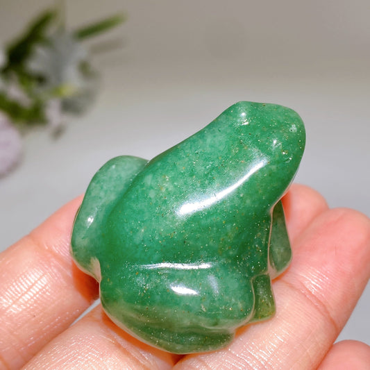 1.5" Green Aventurine Frog Carving Crystal Healing Bulk Wholesale