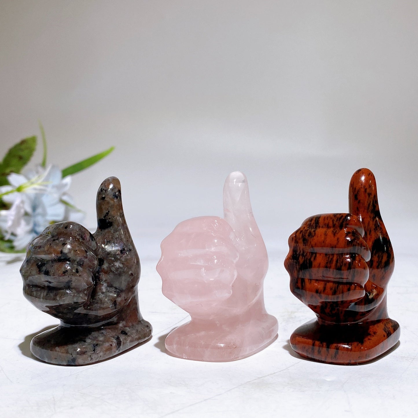 2.2" Crystal Hand Gesture Carving Crystal Healing Bulk Wholesale