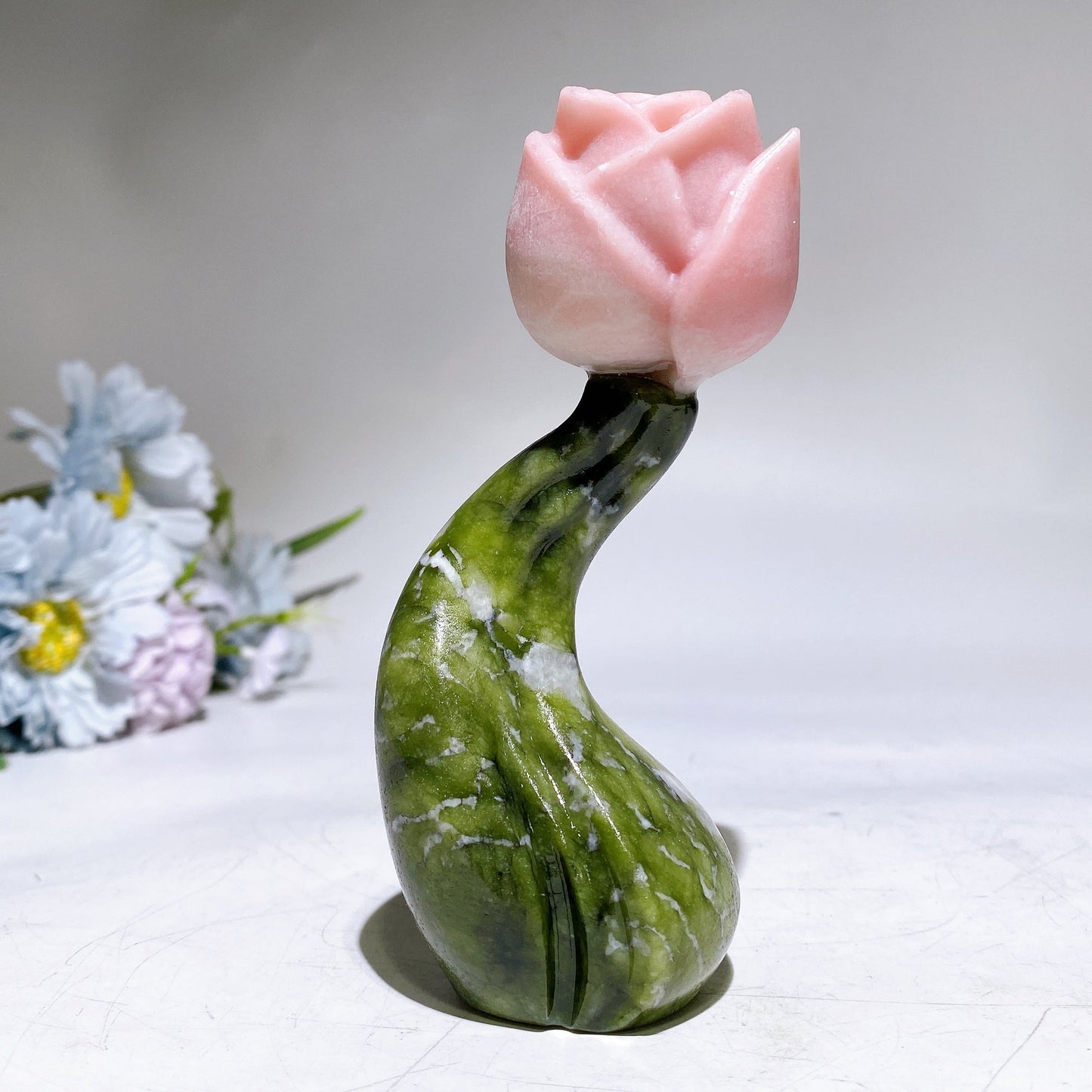 4.6" Crystal Flower with Yooperlite Steam Carving Crystal Healing Bulk Wholesale