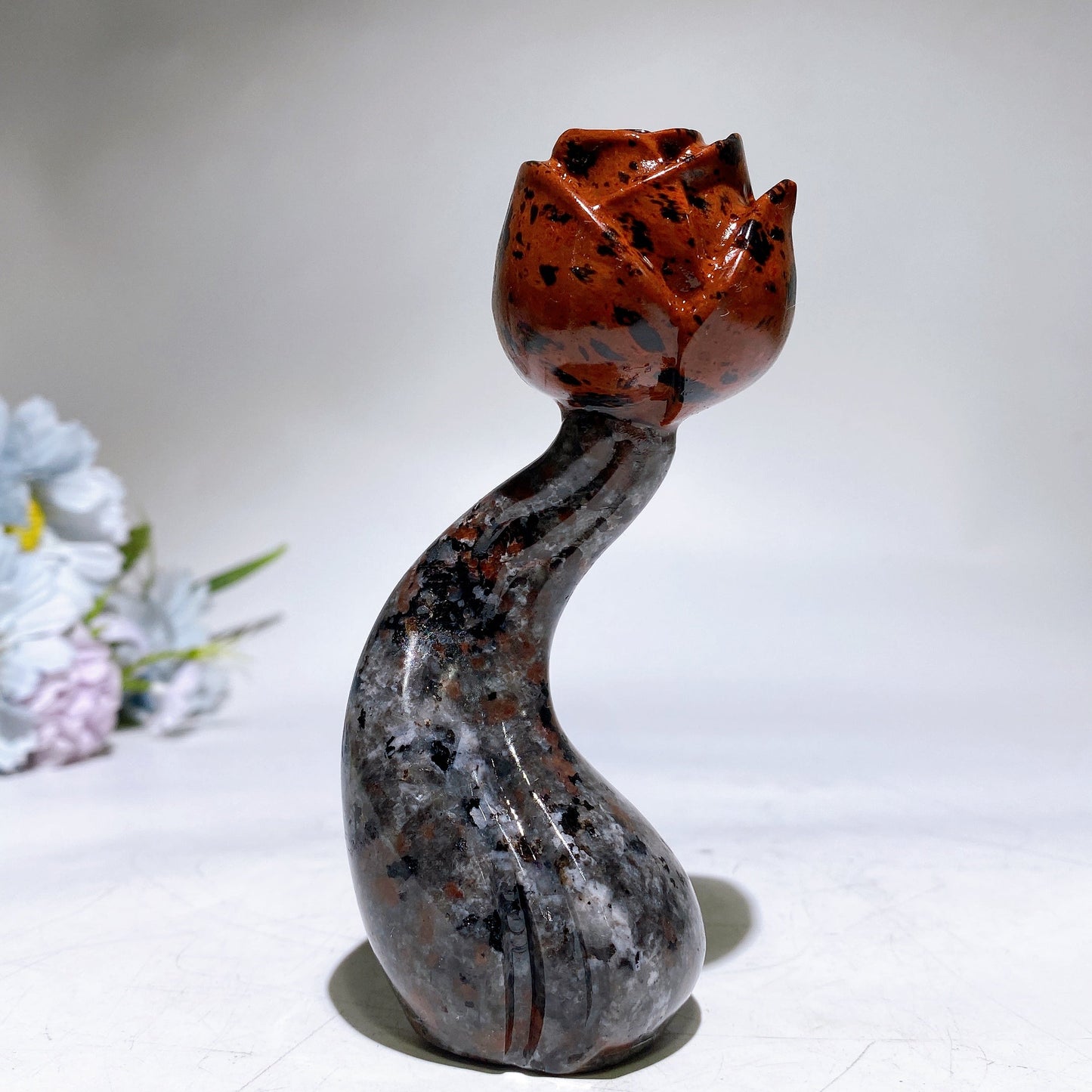 4.6" Crystal Flower with Yooperlite Steam Carving Crystal Healing Bulk Wholesale