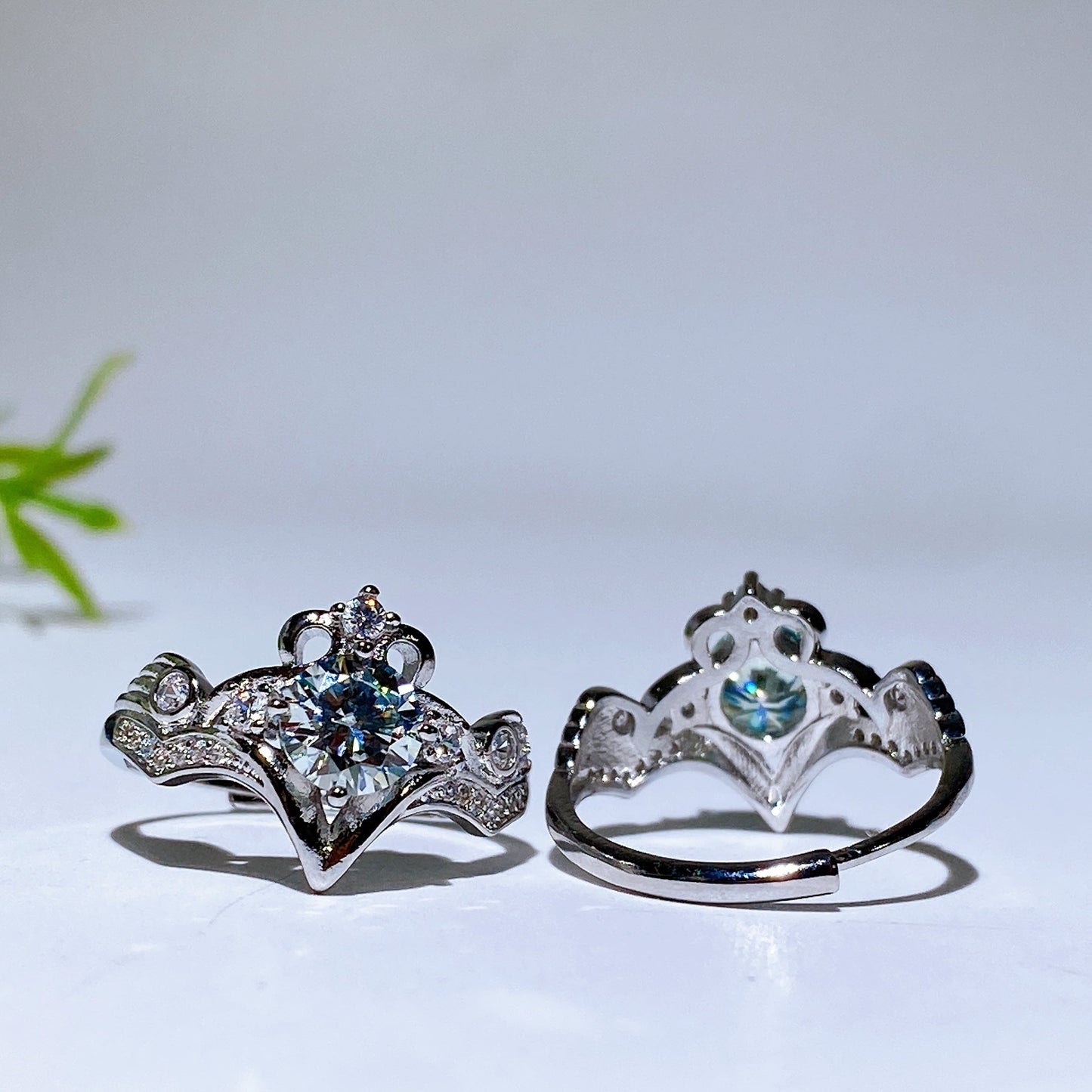 Cooper Silver Plated Moissanite Ring Crystal Healing Bulk Wholesale