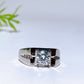 Cooper Silver Plated Moissanite Men Ring