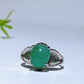 Cooper Silver Plated African Green Jade Ring Crystal Healing Bulk Wholesale