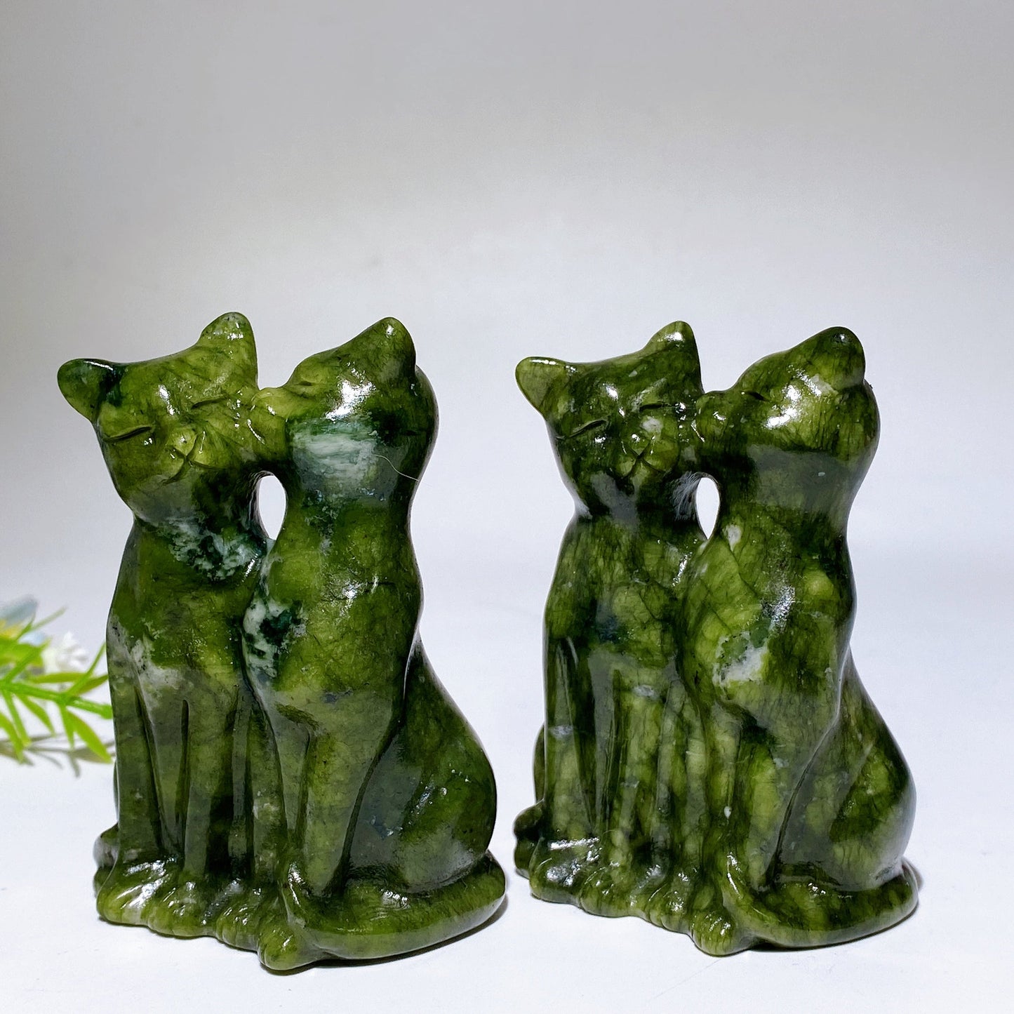 3.1" Serpentine Cat Carving Crystal Healing Bulk Wholesale