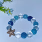 925 Silver Starfish 12mm Kyanite Aquamarine Clear Quartz Bracelet Crystal Healing Bulk Wholesale