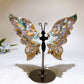 Lapis Ocean Jasper Butterfly Wings with Stand