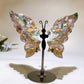 Lapis Ocean Jasper Butterfly Wings with Stand