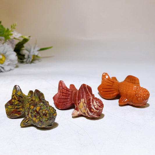 2.7" Crystal Goldfish Carving Crystal Healing Bulk Wholesale