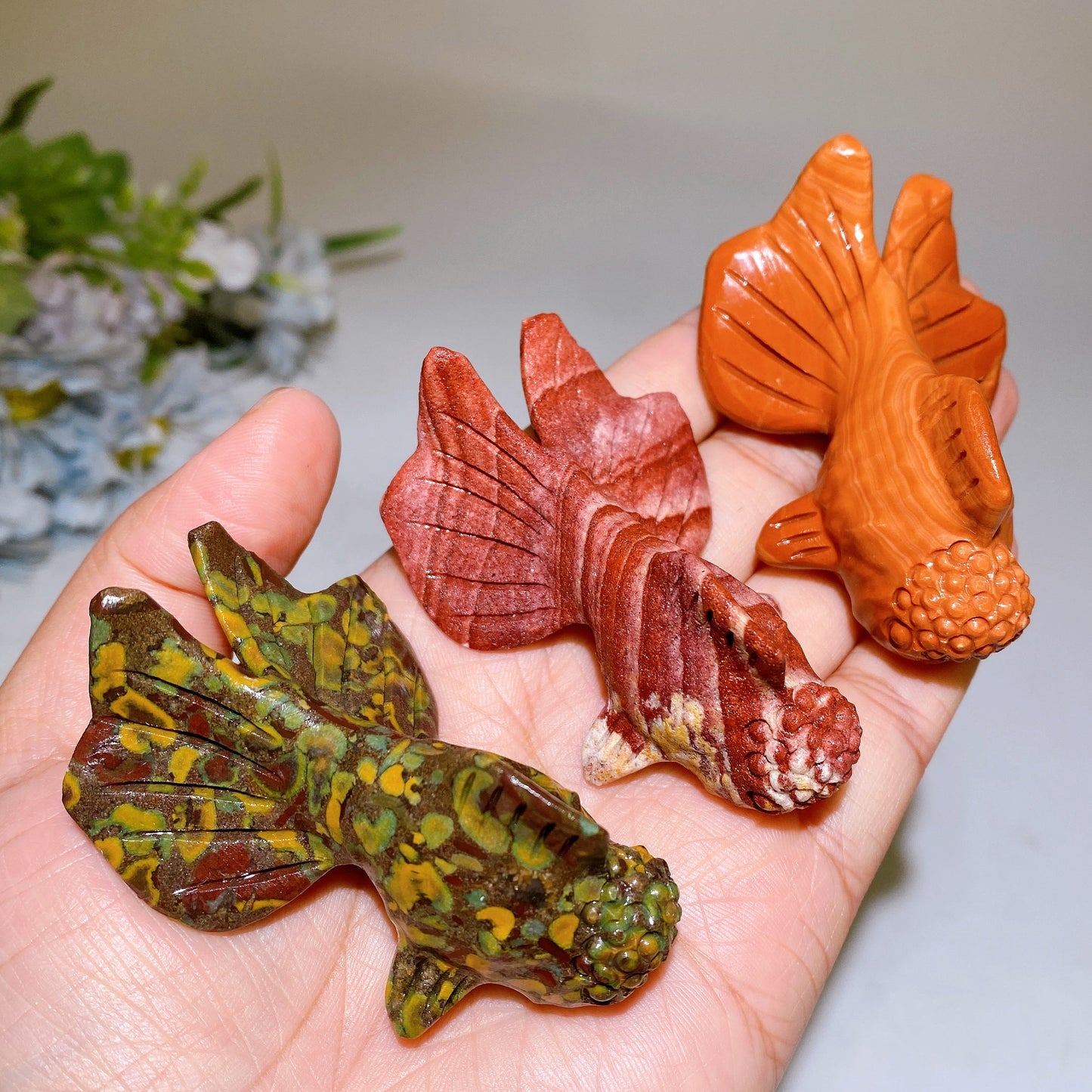 2.7" Crystal Goldfish Carving Crystal Healing Bulk Wholesale