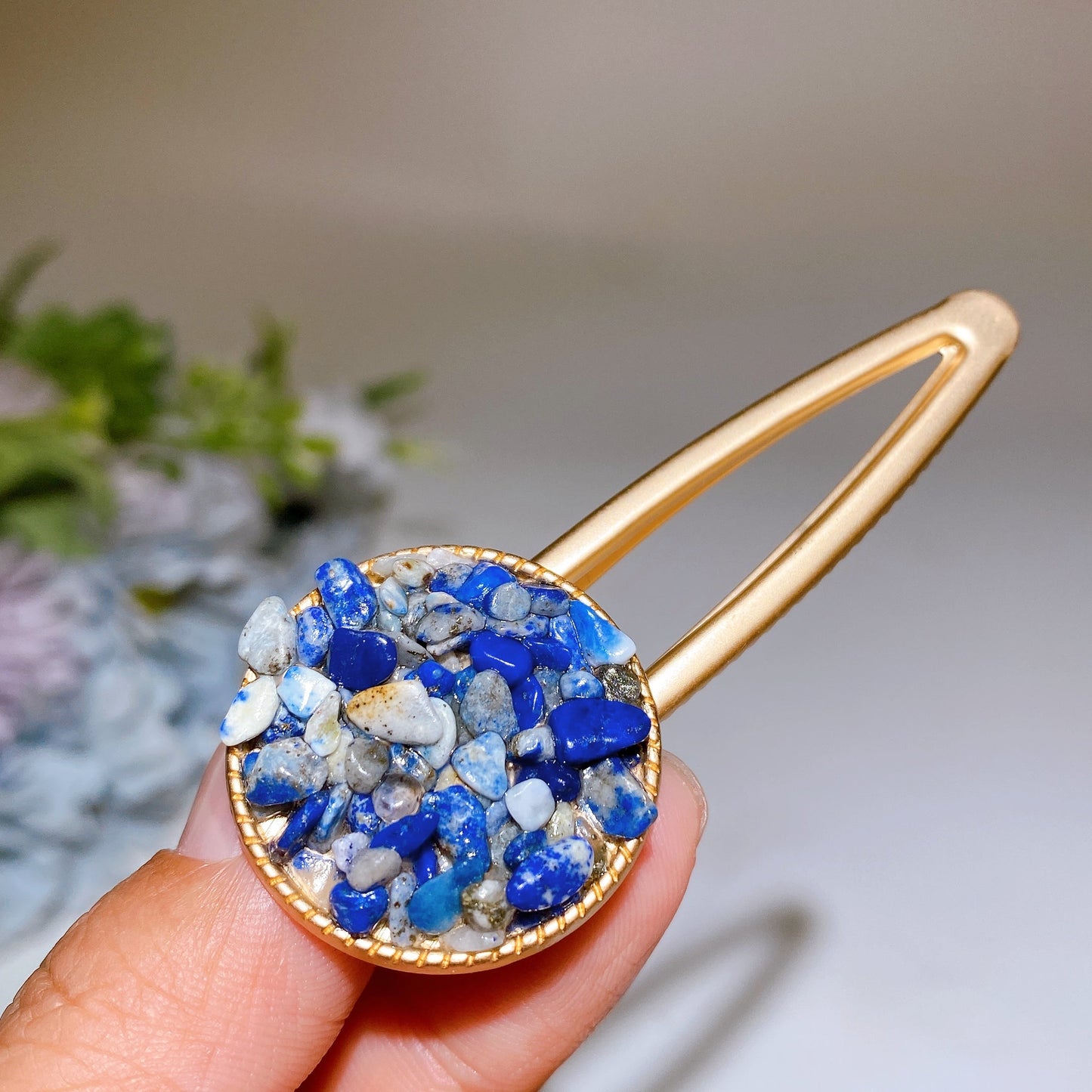 Crystal Chips Round Moon Star Heart Shape Hairpin Crystal Healing Bulk Wholesale