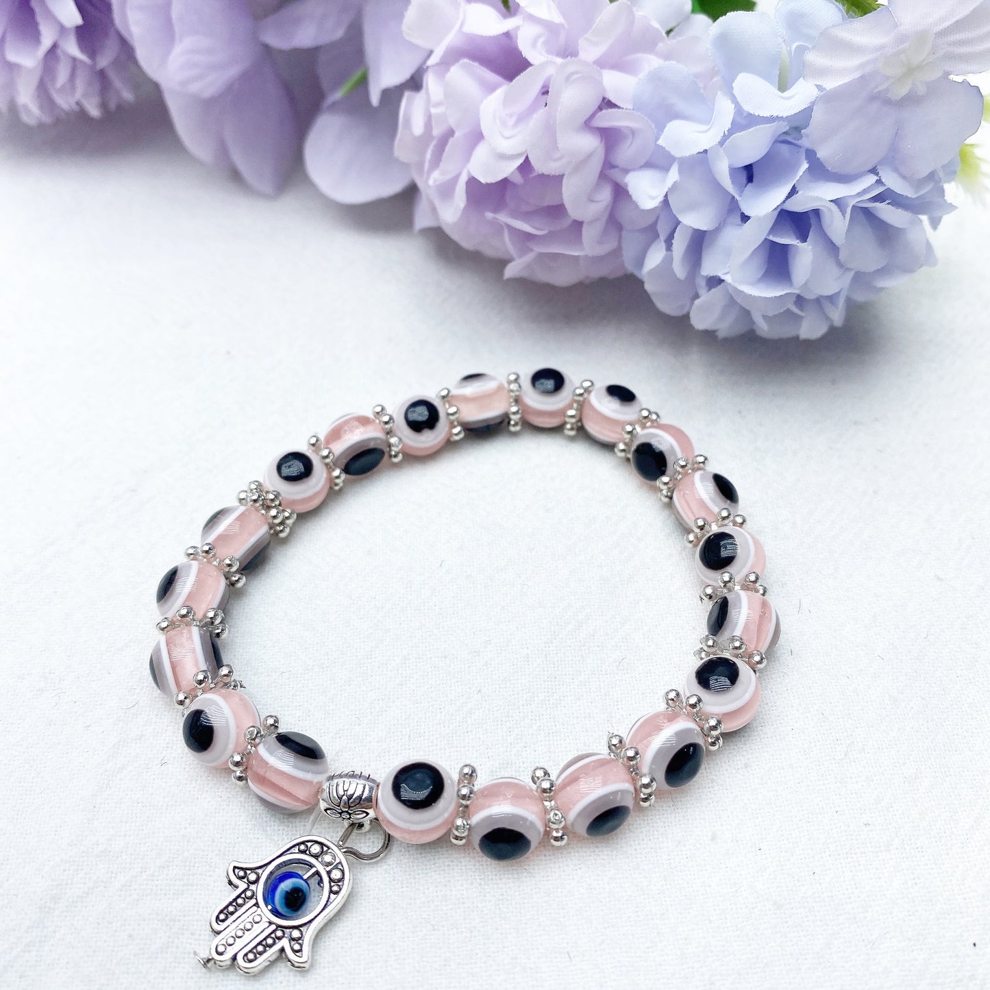 8-10mm Colored Crystal Evil Eye Bracelet Bulk Wholesale