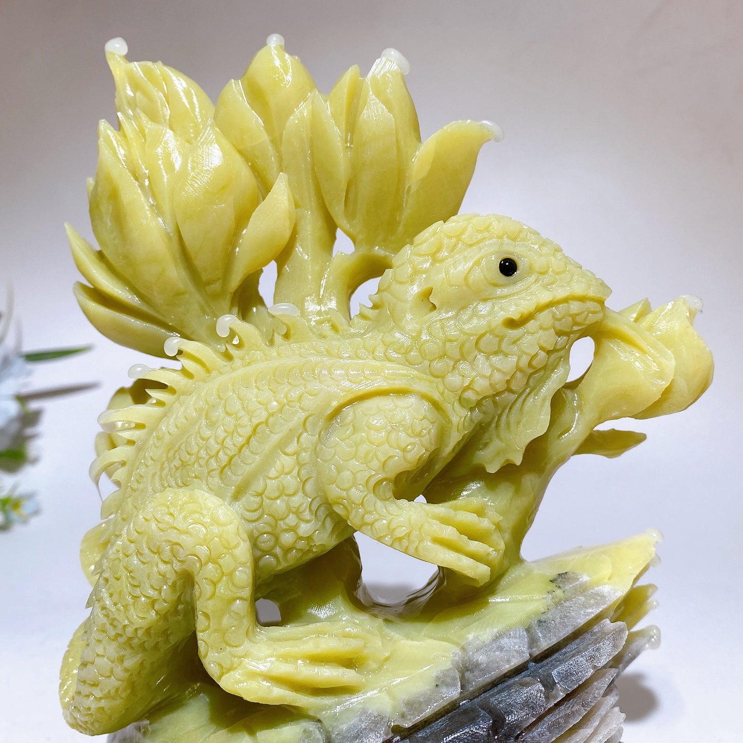 19.5cm Large Unique Chameleon Carving Crystal Healing Bulk Wholesale