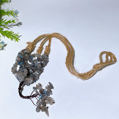 45cm Crystal Chips Web with Rope Hanging Ornament Crystal Healing Bulk Wholesale