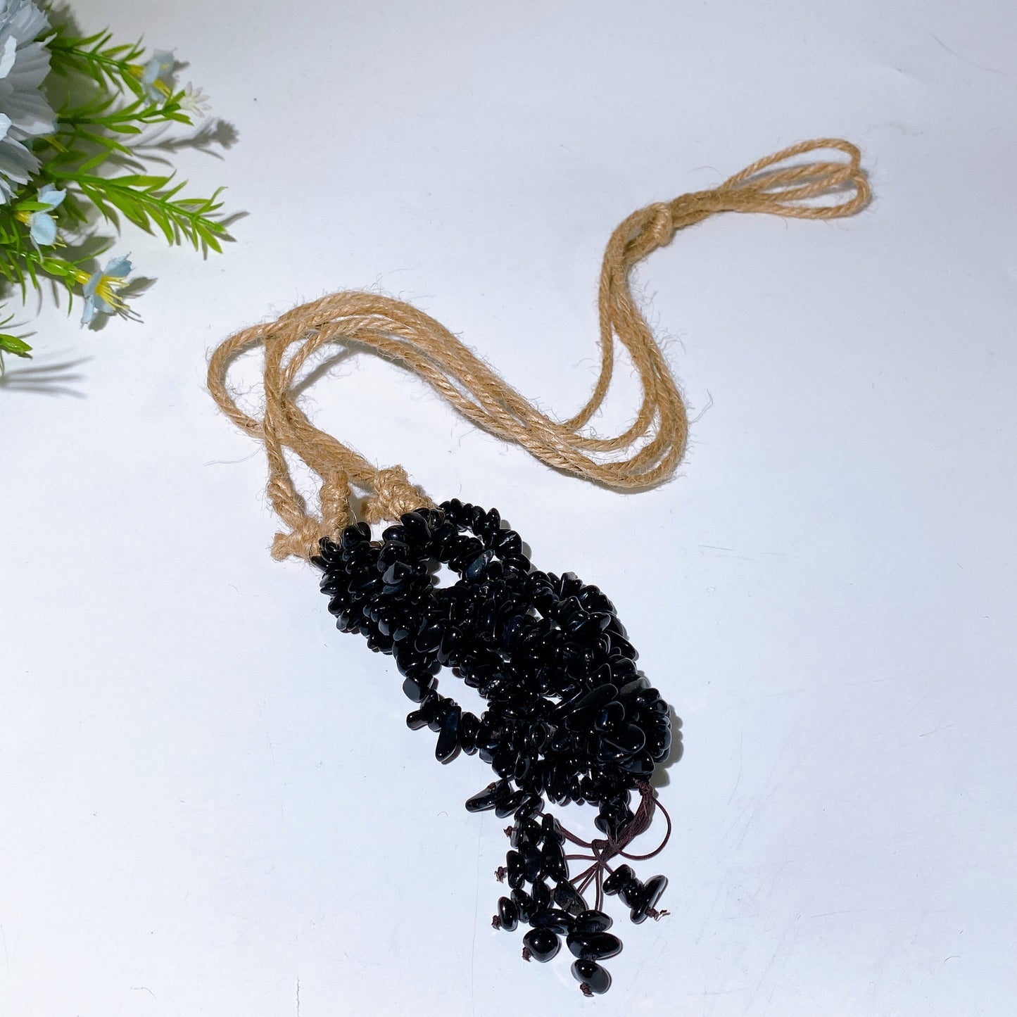 45cm Crystal Chips Web with Rope Hanging Ornament Crystal Healing Bulk Wholesale