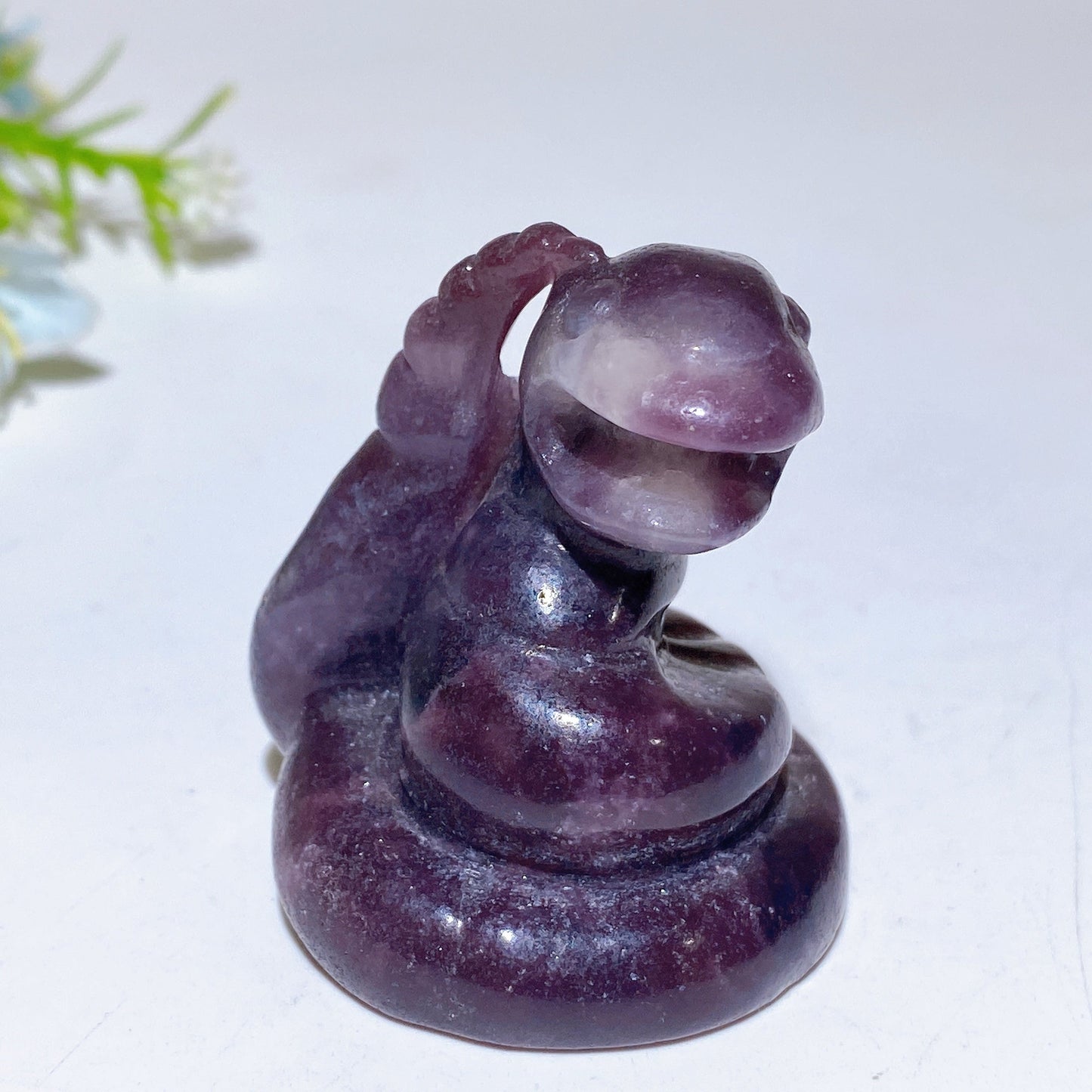 1.9“ Purple Mica Snake Carving Crystal Healing Bulk Wholesale