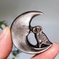1.5"-1.9" Silver Obsidian Moon Face with Animal Carving Crystal Healing Bulk Wholesale