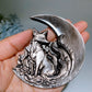 1.5"-1.9" Silver Obsidian Moon Face with Animal Carving Crystal Healing Bulk Wholesale
