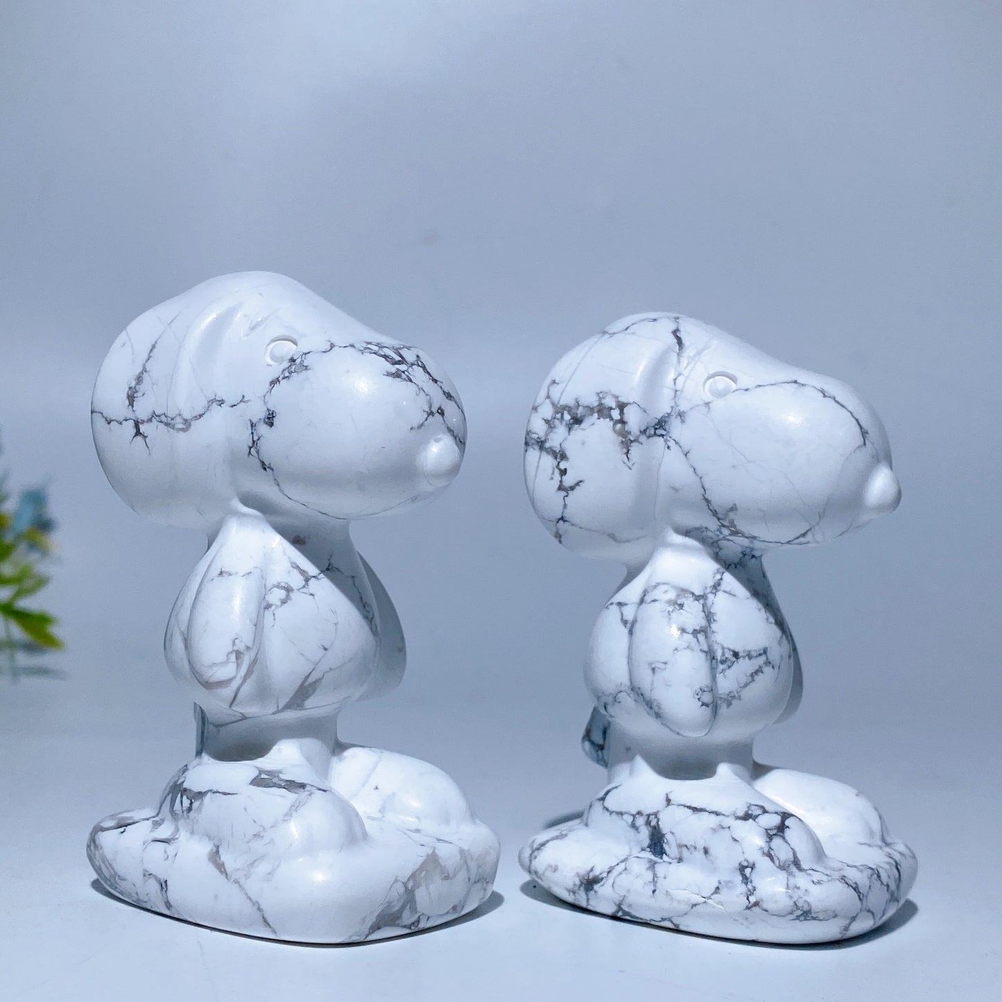 2.5" Howlite Snoopy Carving Crystal Healing Bulk Wholesale