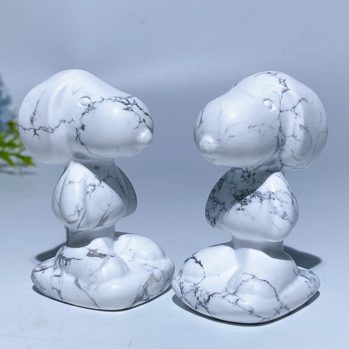 2.5" Howlite Snoopy Carving Crystal Healing Bulk Wholesale