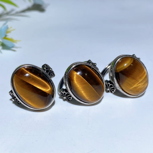 16-20mm Adjustable White Copper Rings Crystal Healing Bulk Wholesale