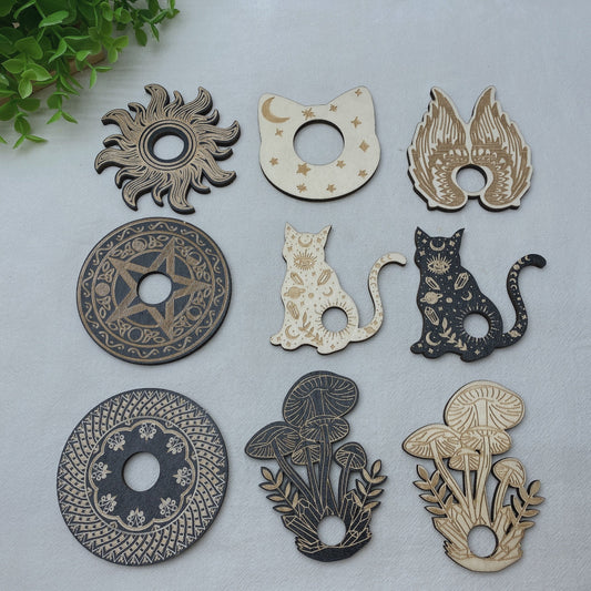 Laser Carving Wooden Slab Wooden Stands for Sphere Bulk Wholesale