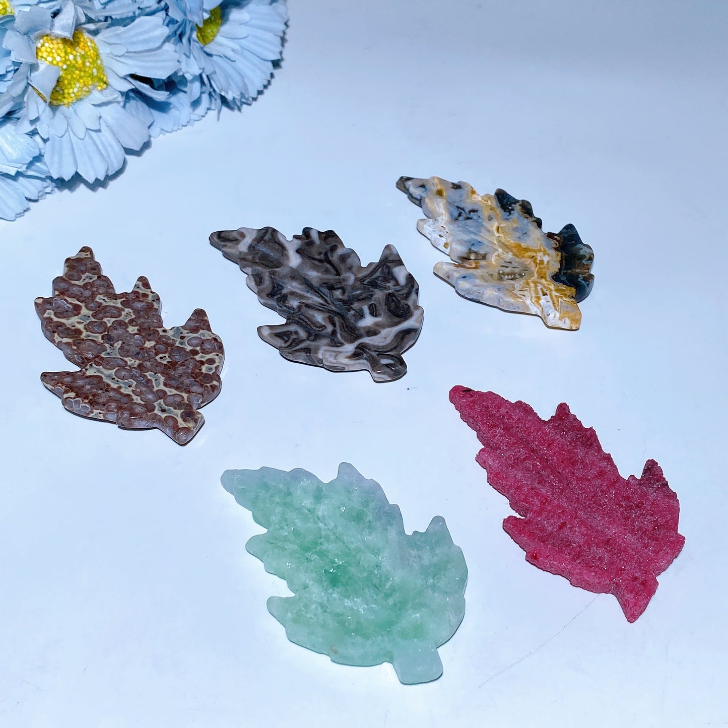 3.2" Crystal Leaf Carving Crystal Healing Bulk Wholesale