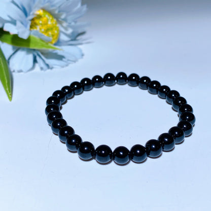 6mm Black Tourmaline 8mm Aura Hematite Crystal Bracelet Crystal Healing Bulk Wholesale