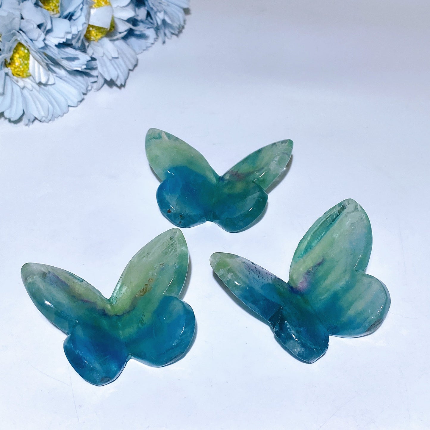 2.3" Blue Fluorite Sky Blue Butterfly Carving Crystal Healing Bulk Wholesale