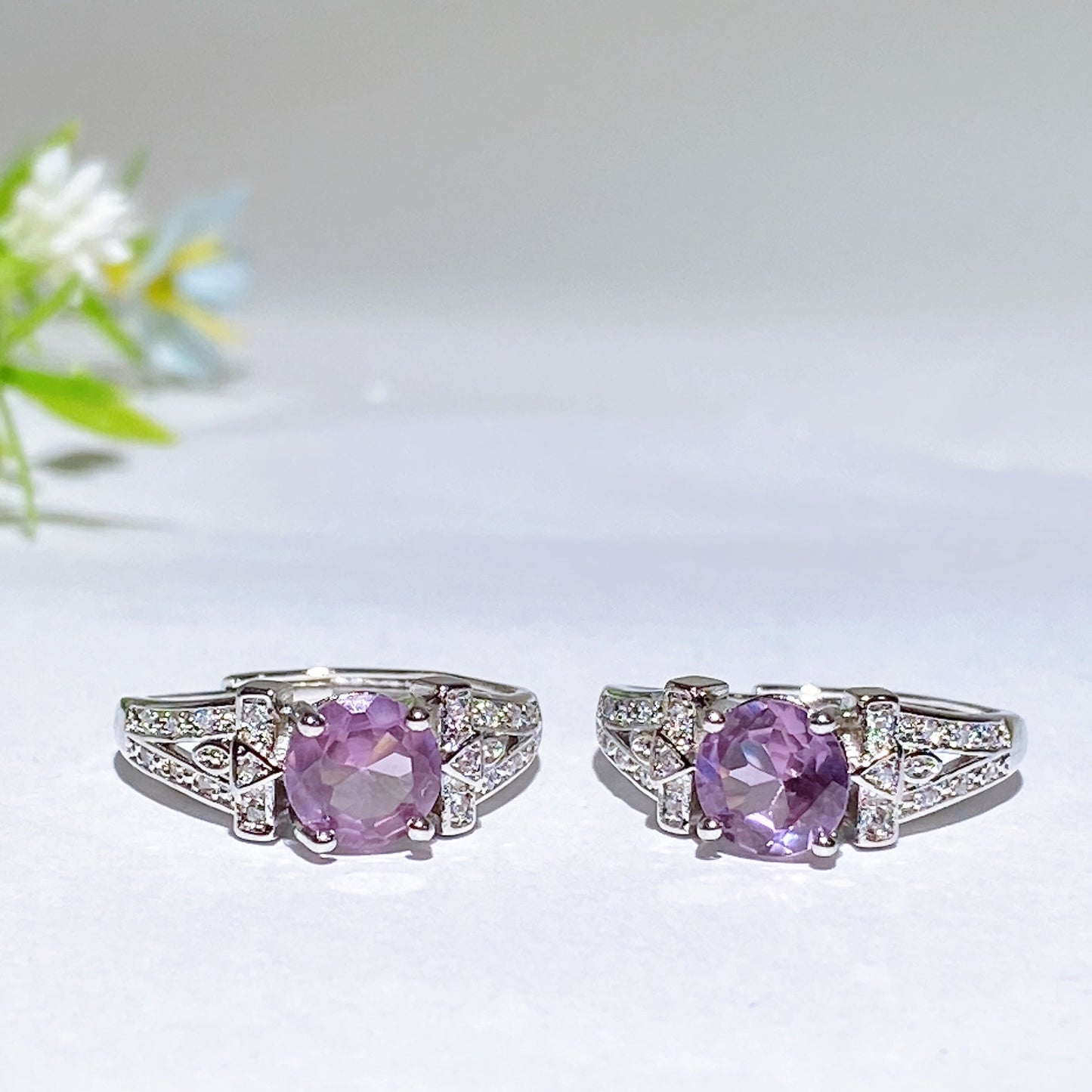 Cooper Silver Plated Crystal Ring Crystal Healing Bulk Wholesale