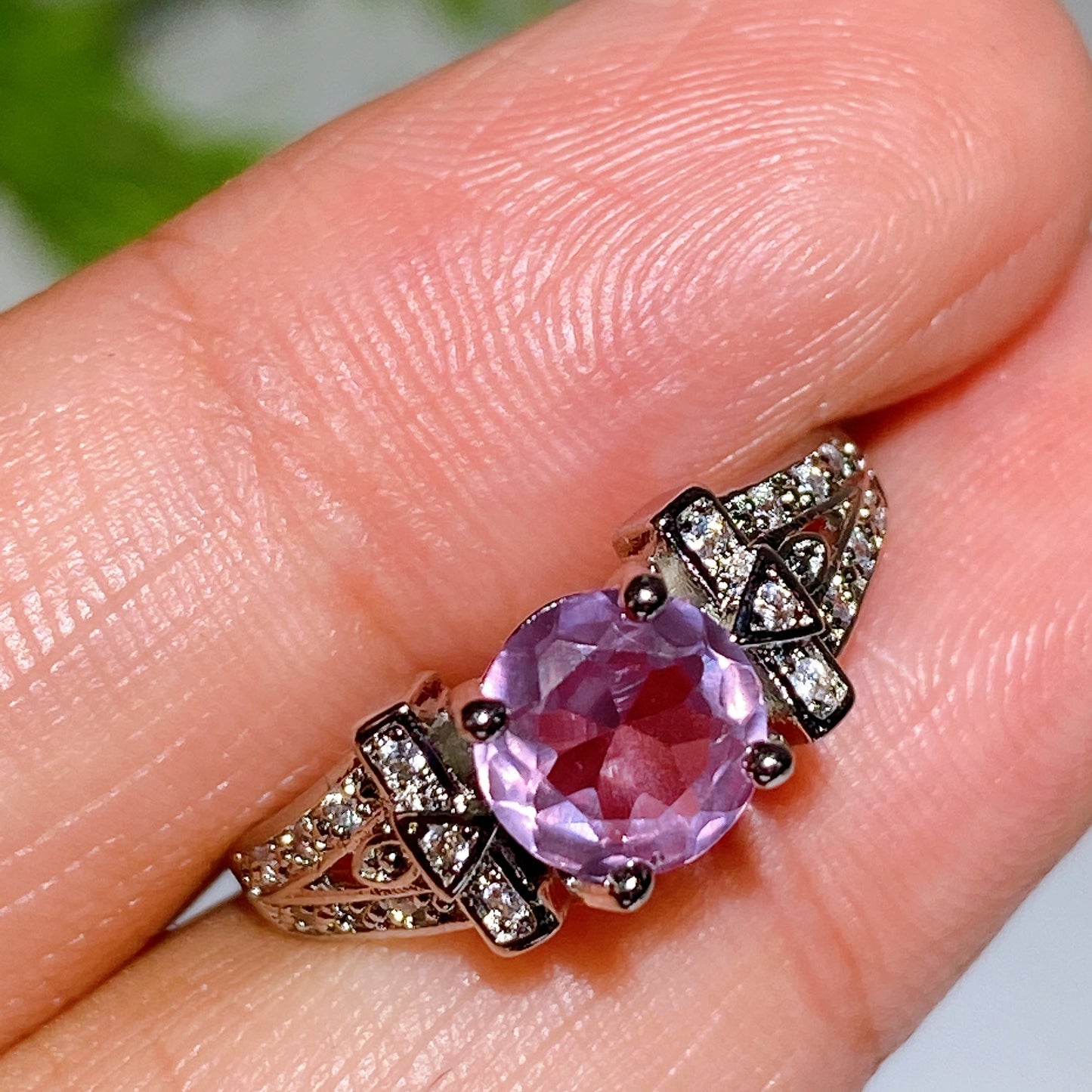 Cooper Silver Plated Crystal Ring Crystal Healing Bulk Wholesale