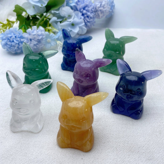 2.3" Mixed Crystal Pikachu Carving Bulk Wholesale