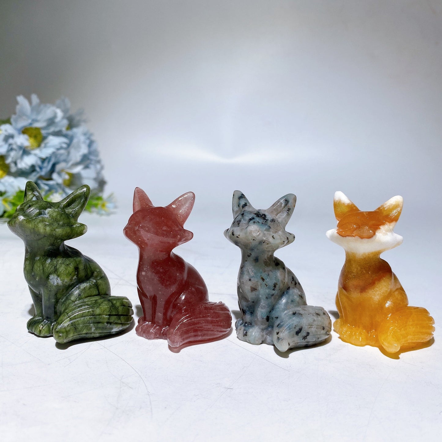 2.1"-2.3" Crystal Fox Carving Crystal Healing Bulk Wholesale